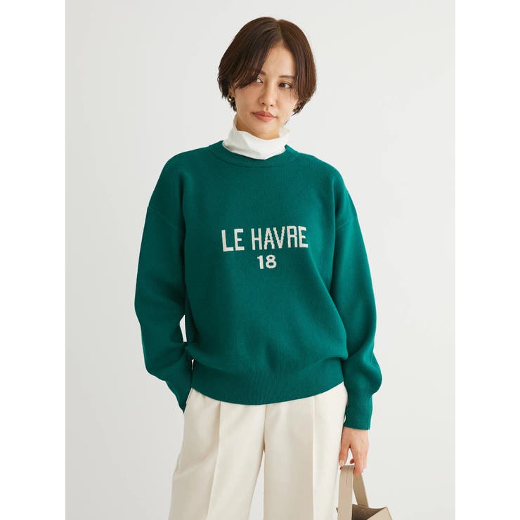 ロゴニットフーディ フェザーロゴフーディニット【洗濯機洗い可】（ニット/セーター