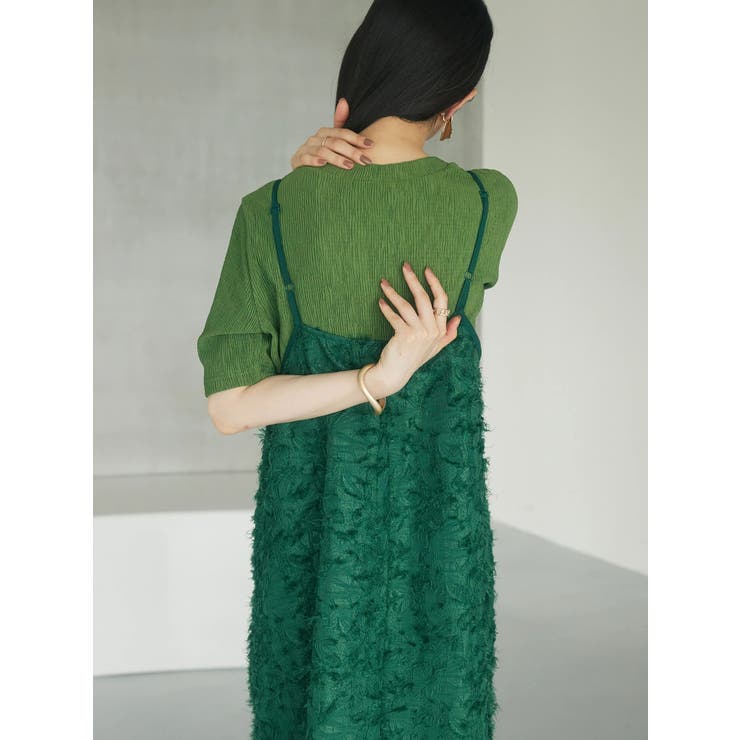 a. フェザージャガードキャミワンピース[品番：GRPW0040956]｜Green