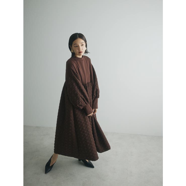 a. 異素材切替ワンピース[品番：GRPW0041111]｜Green Parks （グリーン