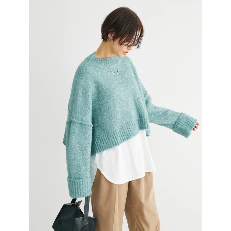 ブークレワイドボーダーニット Petit Fleur ブークレワイドニット[品番：GRPW0042334]｜Green Parks