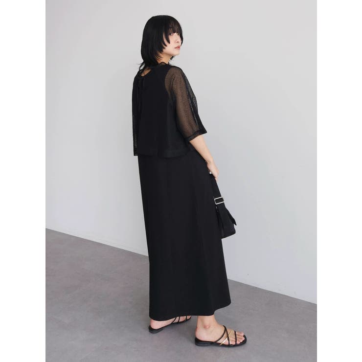SET2点 メッシュ+ノースリーブワンピース[品番：GRPW0044278