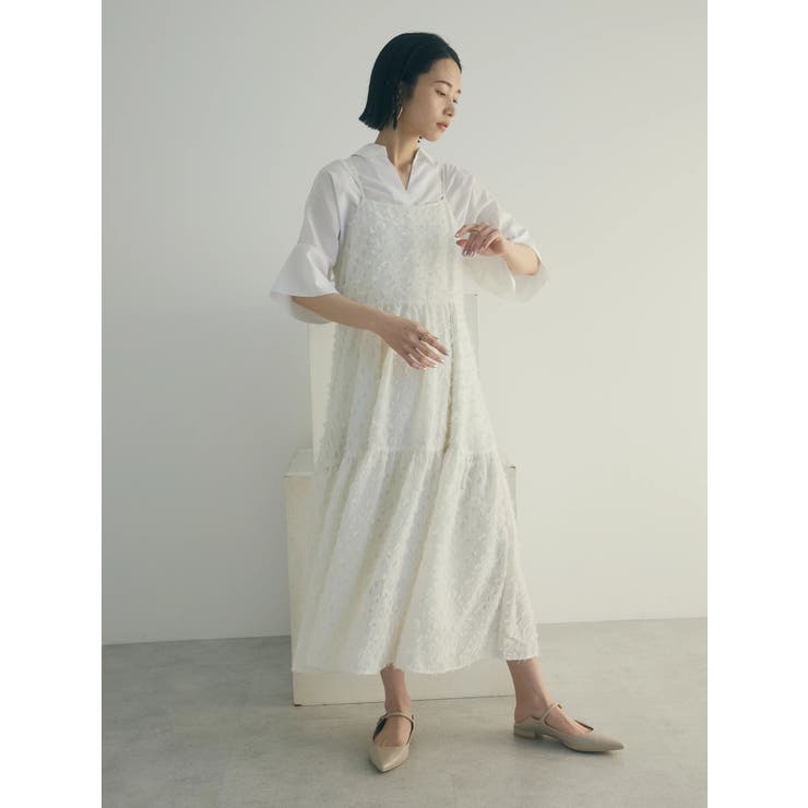 アイボリー | armonia.フェザージャガードキャミワンピース | Green Parks 