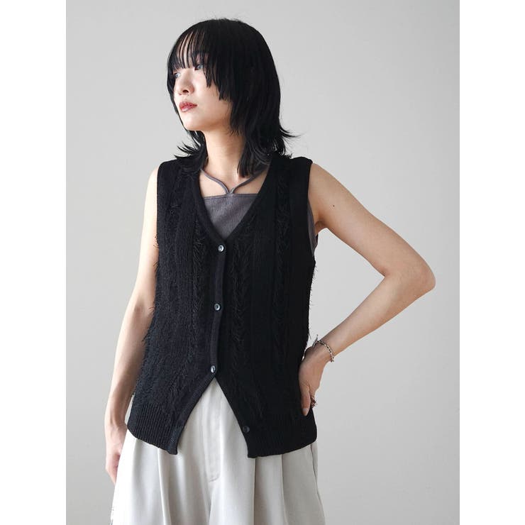 フリンジベスト セール】 Vネック フリンジベスト （ベスト）｜Precious Mild