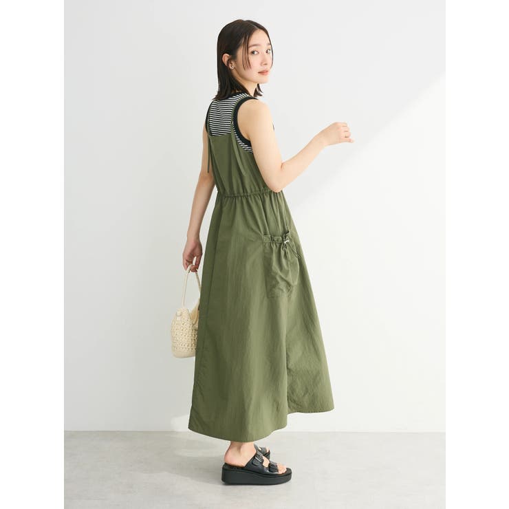 ふりふ　レディース　スカジャン オリーブグリーン フロントZIPジャンスカ[品番：GRPW0044380]｜Green Parks