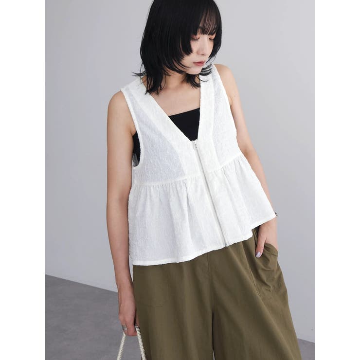 ungrid☆ジャガードベスト qiri｜コットン フラワー キルト ジャガード ベスト “flower quilt JQ