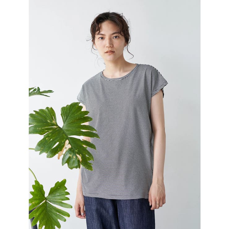 マーガレットハウエル　フレンチスリーブプルオーバー MARGARET HOWELL - MARGARET HOWELL フレンチスリーブ コットン