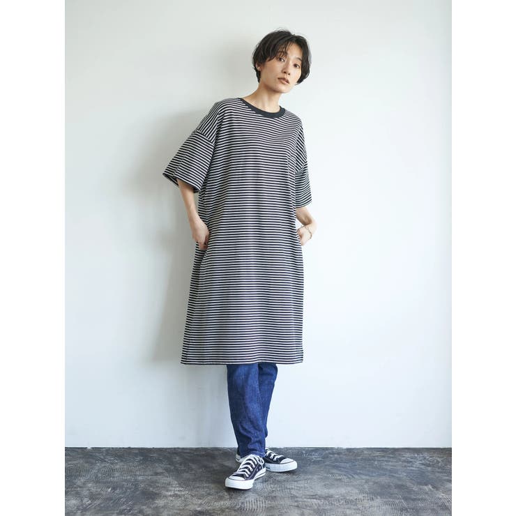 リラックス デイリー 大人 ボーダー ワンピース オトナ OTONA コーデに悩まない さっと着られて嬉しい大人の味方
