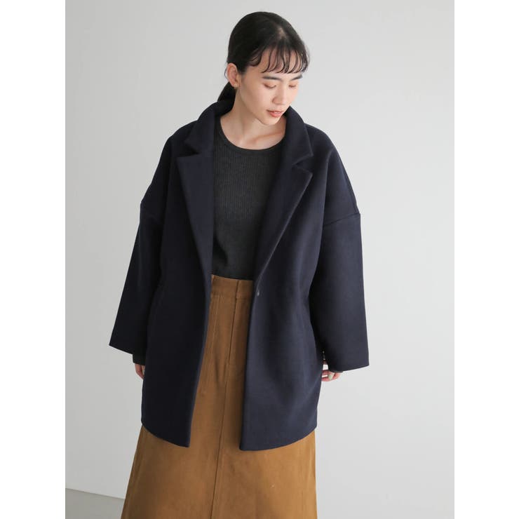 【The Virgnia】モヘアドロップショルダーコクーンコート ミディ丈ドロップショルダーコクーンコート[品番：EHEW0028154