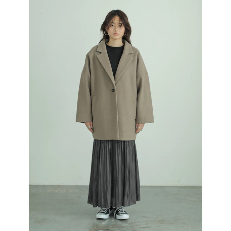 ミディ丈ドロップショルダーコクーンコート[品番：EHEW0028154