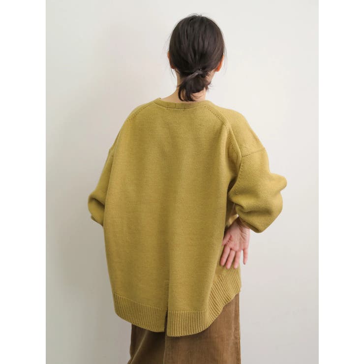 Vネックバックスリットニットプルオーバー[品番：EHEW0028285