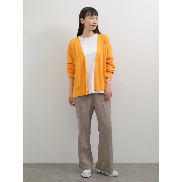 フレアパンツ スラックスパンツ サイドスリットパンツ[品番