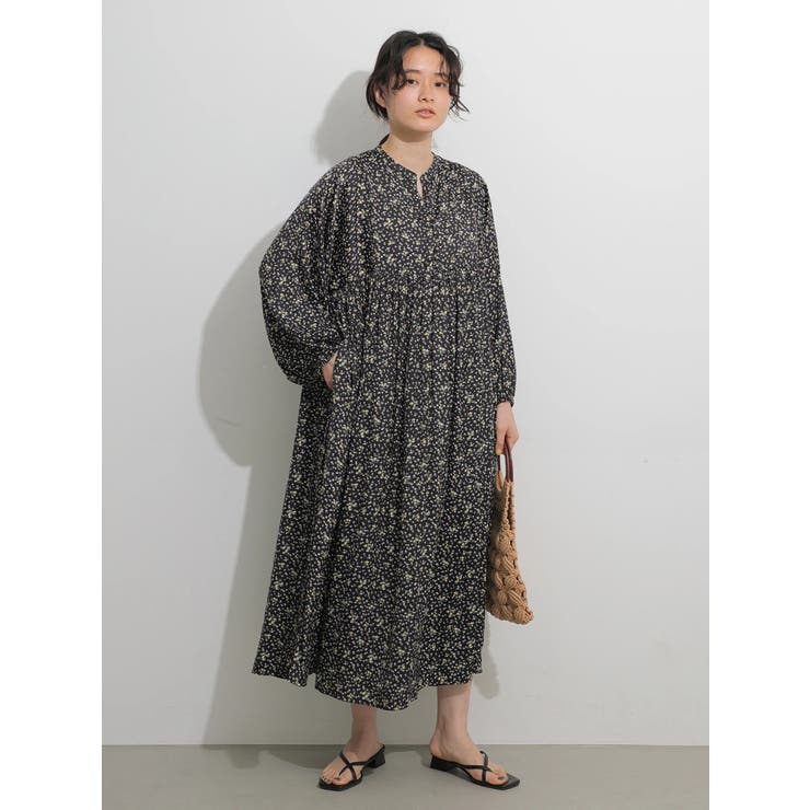 ロングスリーブギャザーワンピース[品番：EHEW0028738]｜AMERICAN