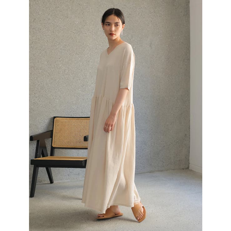 Vネックギャザーニットワンピース 品番 Ehew American Holic アメリカンホリック のレディースファッション通販 Shoplist ショップリスト