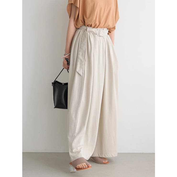 ベルト付きカットワイドパンツ[品番：EHEW0027890]｜AMERICAN