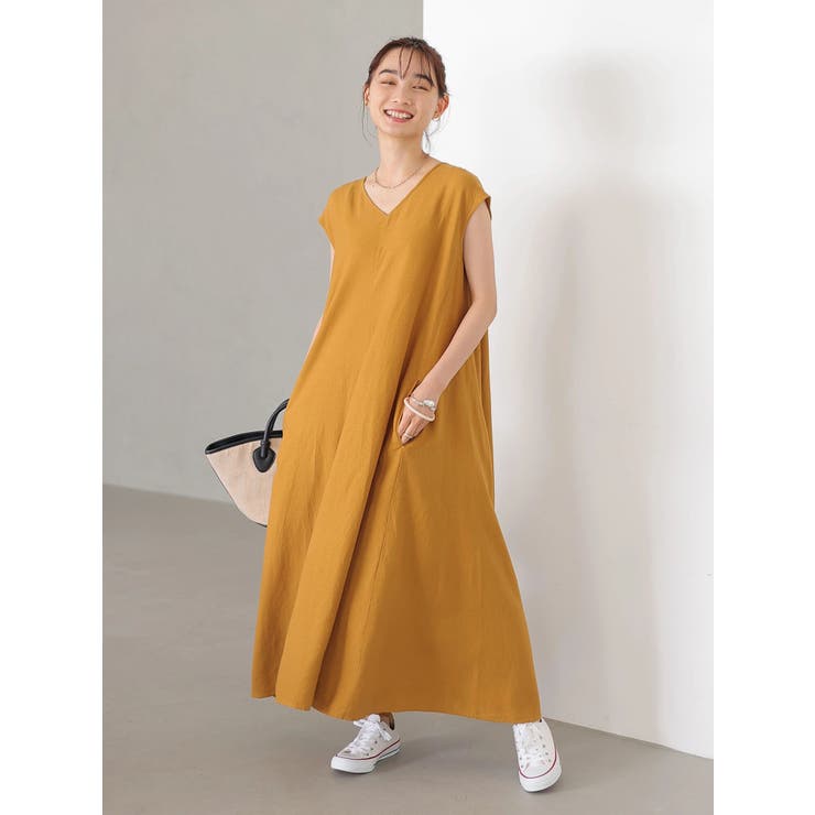 Vネックリネンブレンドフレアワンピース 品番 Ehew American Holic アメリカン ホリック のレディースファッション通販 Shoplist ショップリスト