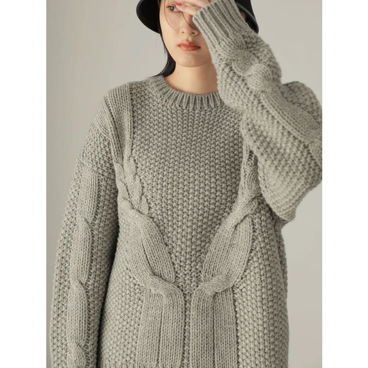 【極美品・現行タグ】45R パール付き　ケーブルニット　アイボリ　M ウール 楽天市場】【SALE／40%OFF】パールツキケーブルニット JILL by JILL