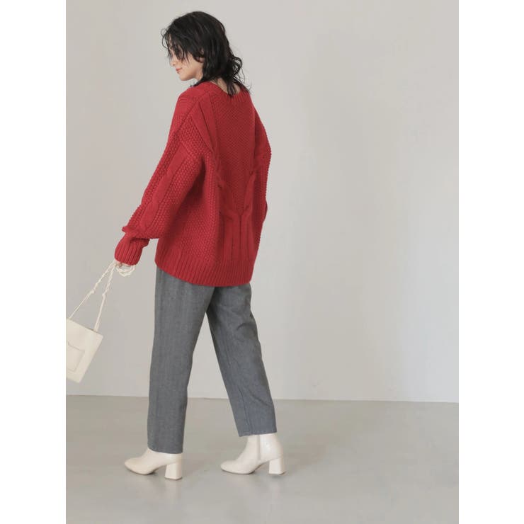 斜めケーブルポコポコMixニットプルオーバー[品番：EHEW0031977