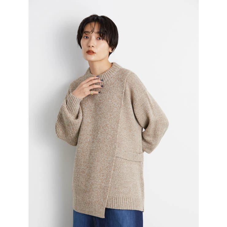 〔 +サイズ 〕 ニットコール レイヤードセーター Chico ニット セーター 「6色展開/セットアップ対応」レイヤード