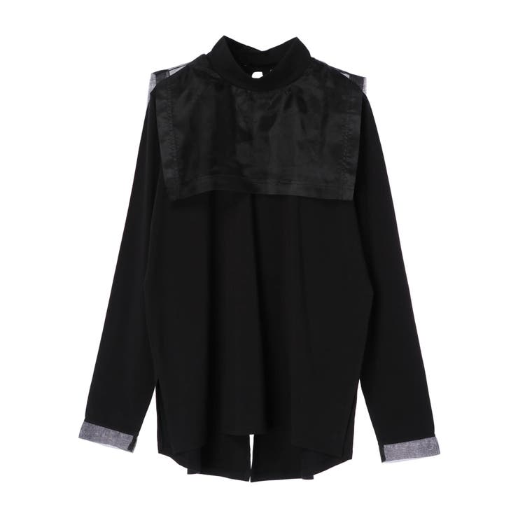 イタリア製 ゴルチエ ウールギャバ セーラーカラー 編み上げプルオーバー 黒 イタリア製 ゴルチエ ウールギャバ セーラーカラー 編み上げプル