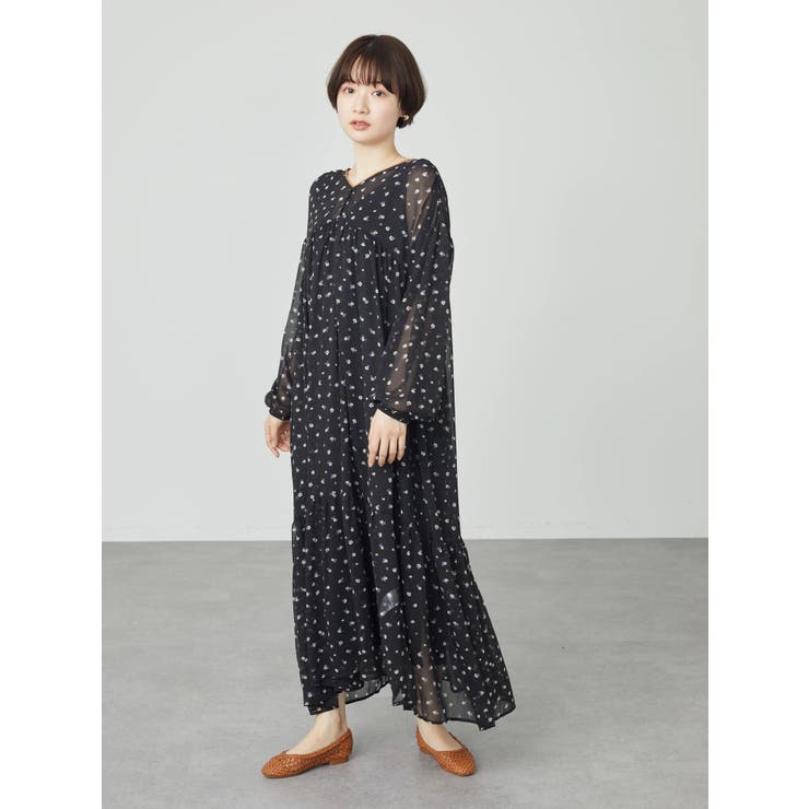 ボンポワン　ティアードワンピース　6A　小花柄 ティアード小花柄ワンピース[品番：EHEW0033060]｜AMERICAN HOLIC