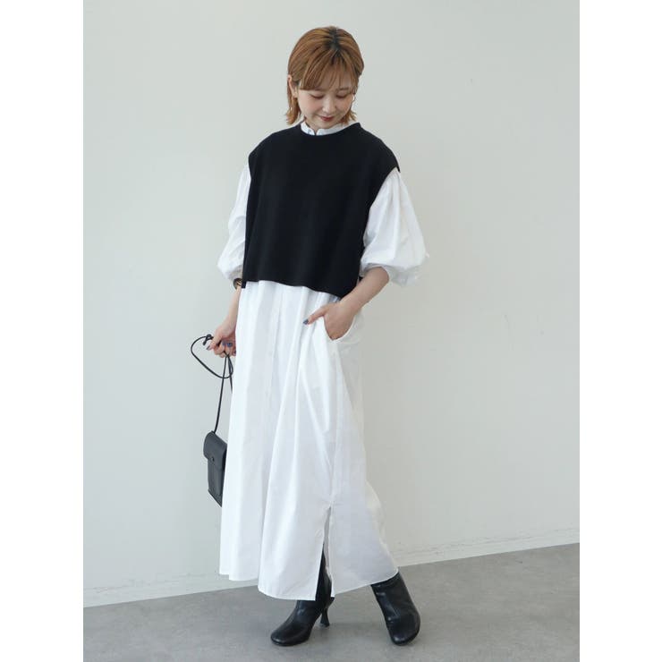 Setニットベスト ギャザーシャツワンピース 品番 Ehew American Holic アメリカンホリック のレディースファッション通販 Shoplist ショップリスト