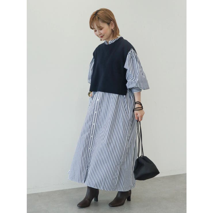 Setニットベスト ギャザーシャツワンピース 品番 Ehew American Holic アメリカンホリック のレディースファッション通販 Shoplist ショップリスト