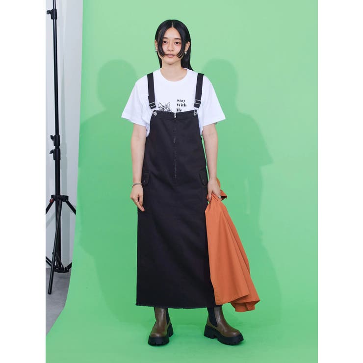 ミリタリーサロペットスカート[品番：EHEW0035812]｜AMERICAN HOLIC