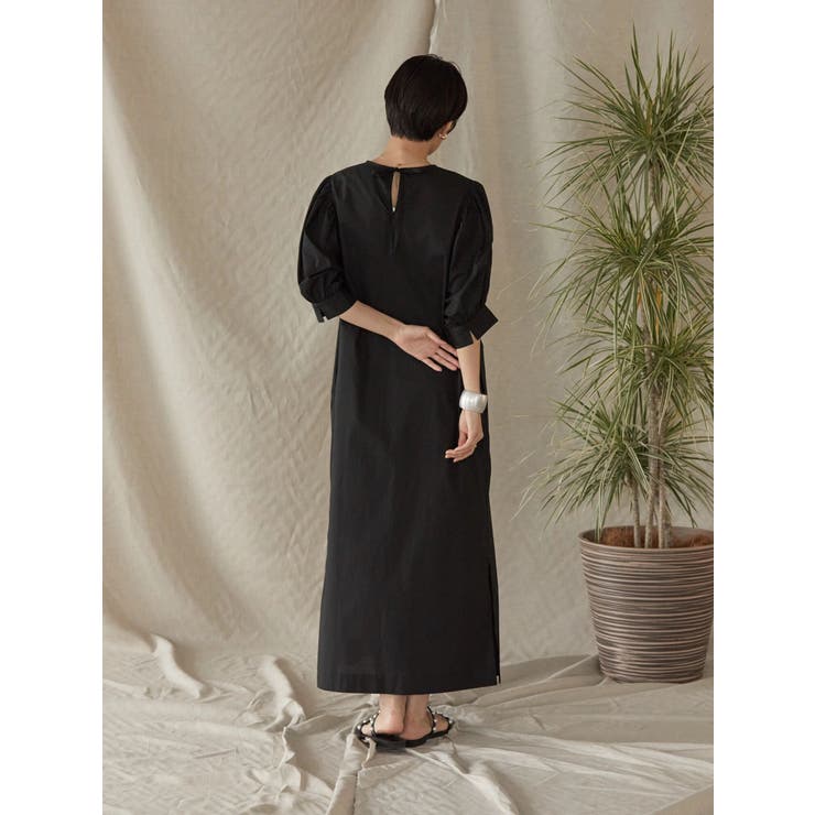 6(ROKU)>VOLUME SLEEVE DRESS/ワンピース38 ネイビー 6(ROKU)＞VOLUME  