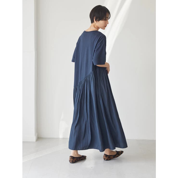 異素材ギャザーワンピース ワンピース Janasales Com Br