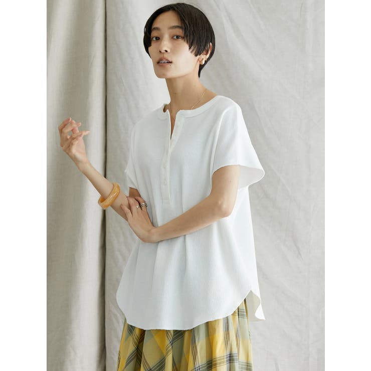 2WAYヘンリーネックワッフルプルオーバー[品番：EHEW0035085]｜AMERICAN HOLIC（アメリカンホリック ）のレディースファッション通販｜SHOPLIST（ショップリスト）