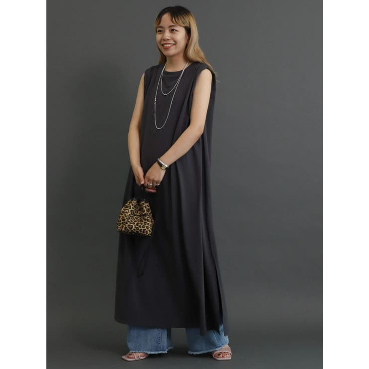 あちゃちゅむxGO TO HOLLYWOODxE.T. ノースリーブワンピ01 チコ Chico OTオフショルシアーボレロ＋サテンキャミワンピース