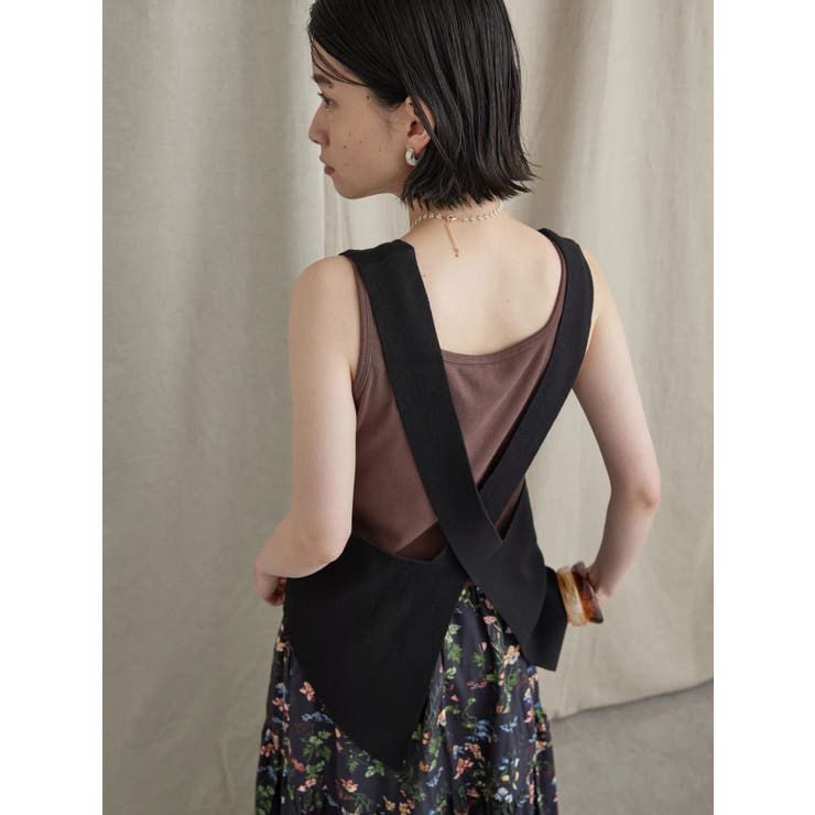Vネックバッククロスニットベスト[品番：EHEW0035570]｜AMERICAN HOLIC 