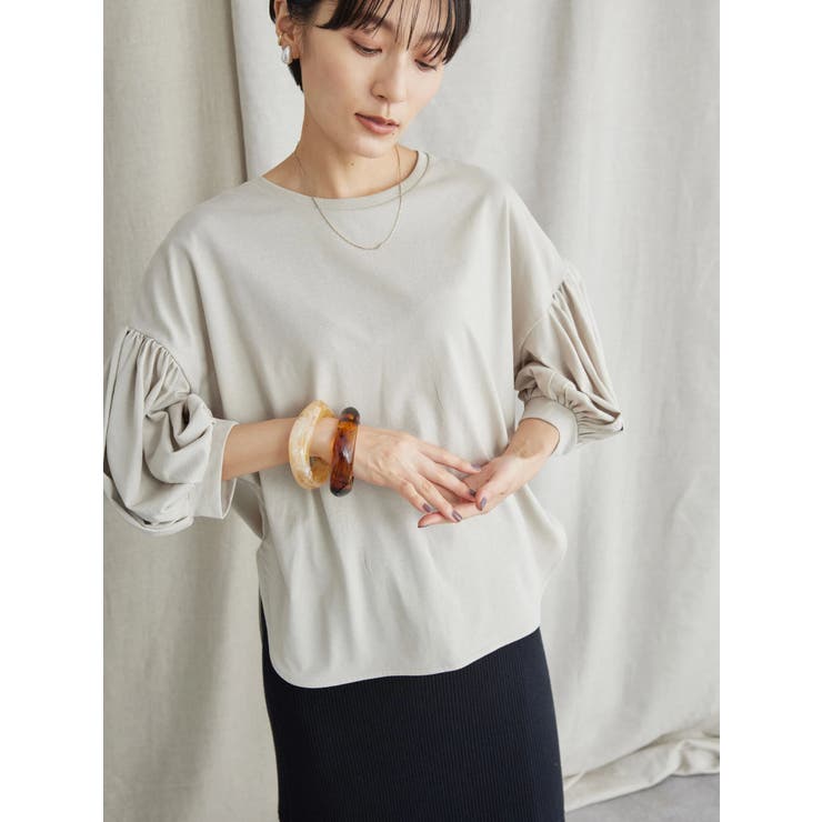 5分袖ギャザーカットプルオーバー[品番：EHEW0035707]｜AMERICAN  HOLIC（アメリカンホリック）のレディースファッション通販｜SHOPLIST（ショップリスト）