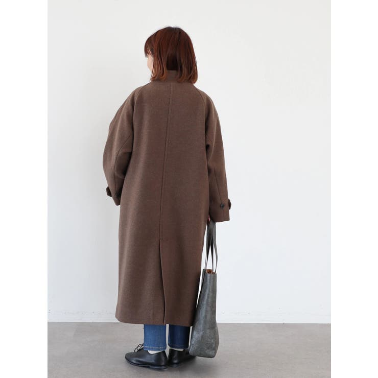 WEB限定・小柄女性向け】スタンドカラーロングコート[品番