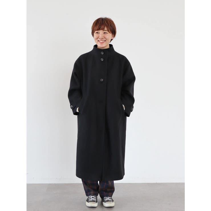 【限定特価】 WEB限定・小柄女性向け】スタンドカラーロングコート[品番 トップス