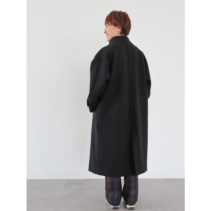 WEB限定・小柄女性向け】スタンドカラーロングコート[品番