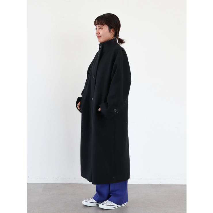 WEB限定・小柄女性向け】スタンドカラーロングコート[品番