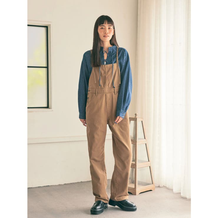 デニムレースアップシャツチュニック[品番：EHEW0036657