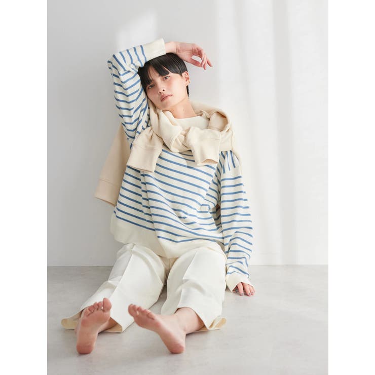 モックネックボーダーニットプルオーバー | AMERICAN HOLIC | 詳細画像3 