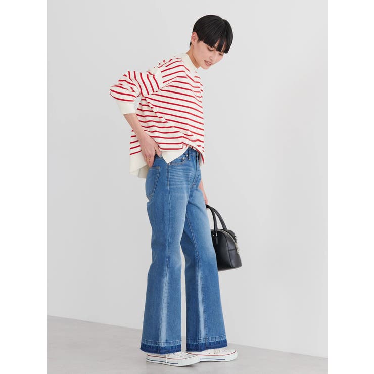 モックネックボーダーニットプルオーバー | AMERICAN HOLIC | 詳細画像5 