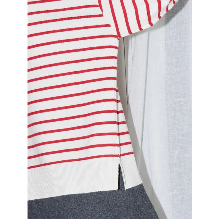 モックネックボーダーニットプルオーバー | AMERICAN HOLIC | 詳細画像9 