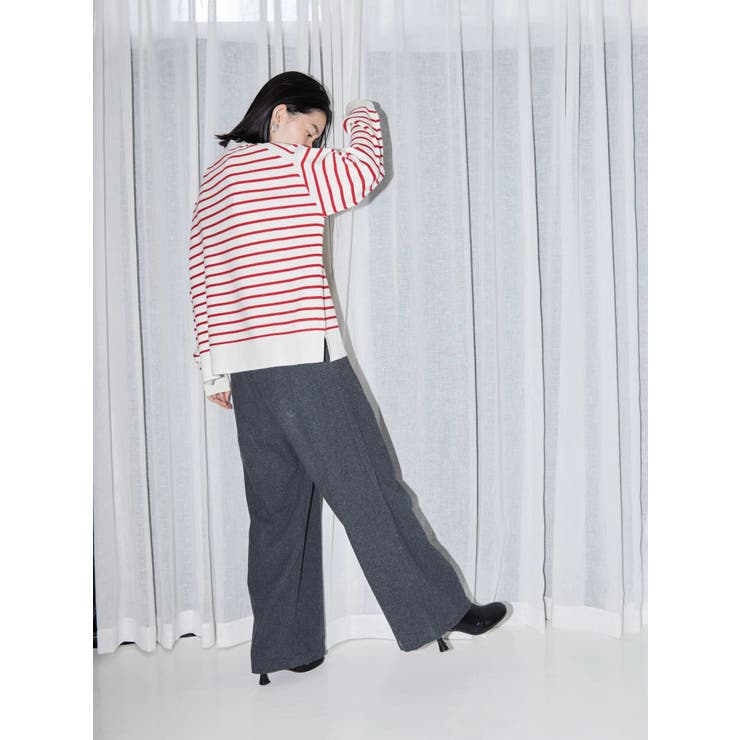 モックネックボーダーニットプルオーバー | AMERICAN HOLIC | 詳細画像13 