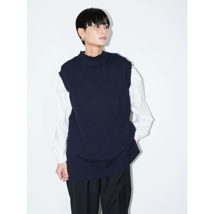 スーパーセール ダメージニットベスト[品番：EHEW0037391]｜AMERICAN HOLIC Lサイズ