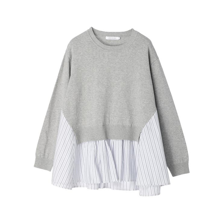 【キトリ】Loungedress  異素材ストライプニットプルオーバー 異素材ストライプニットプルオーバー[品番：EHEW0038230]｜AMERICAN