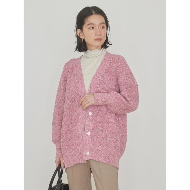 【美品✨】ebure シルクコットンカーディガン　ピンク ピンクを着たい…つるんとした着心地のエブールのカーデが丁度