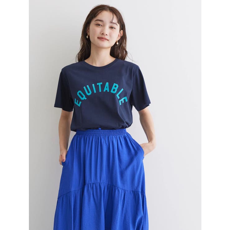 tシャツ ネック付きフロッキープルオーバー レディース アメリカンホリック AMERICAN HOLIC フロッキーロゴカットプル
