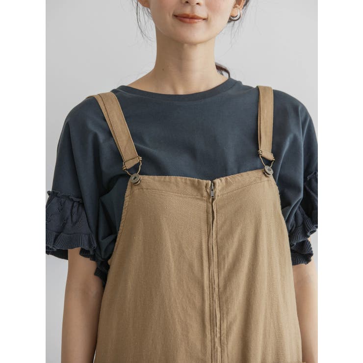 リネンブレンドサロペット[品番：EHEW0039657]｜AMERICAN HOLIC hholic サスペンダーサロペット