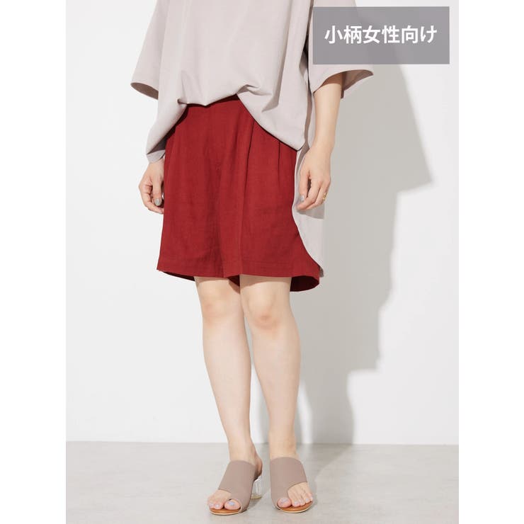 【完売】  小柄女性向け】リネンブレンドショートパンツ[品番：EHEW0040101 パンツ