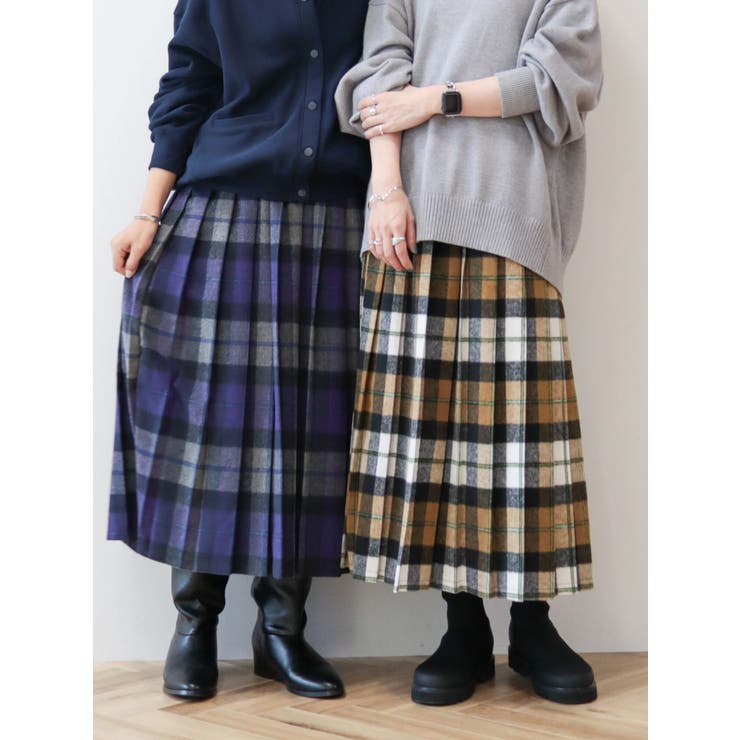 WEB限定】チェックプリーツスカート[品番：EHEW0042087]｜AMERICAN