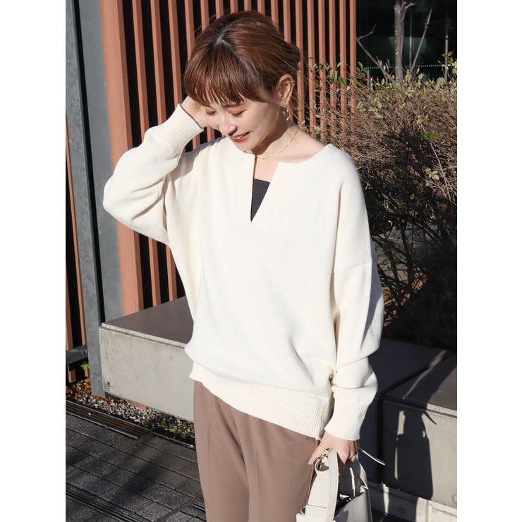 【WEB限定】スキッパーニットプルオーバー | AMERICAN HOLIC | 詳細画像1 